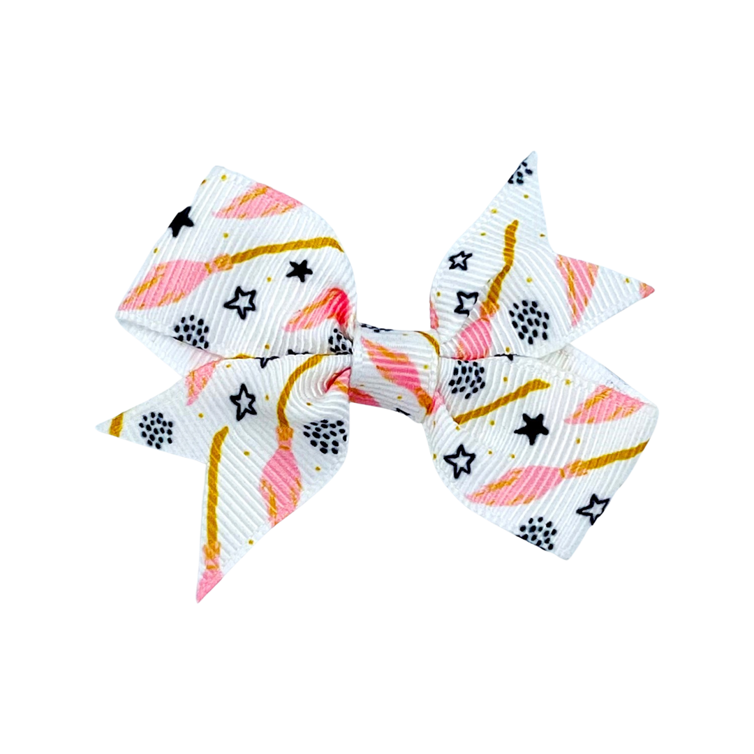 BLACK NYLON HALLOWEEN RIBBON BOWS 2 INCH