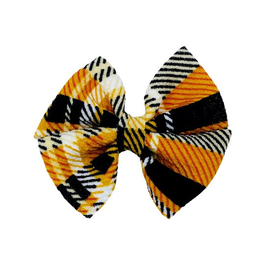 Mustard Plaid Butterfly and Dainty