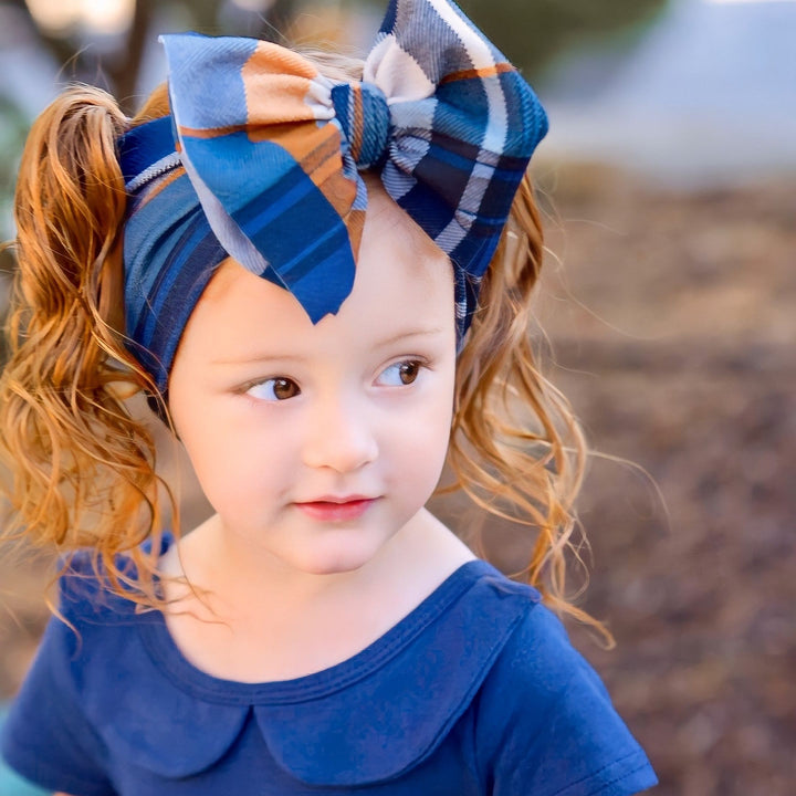 Blue Plaid Headwrap