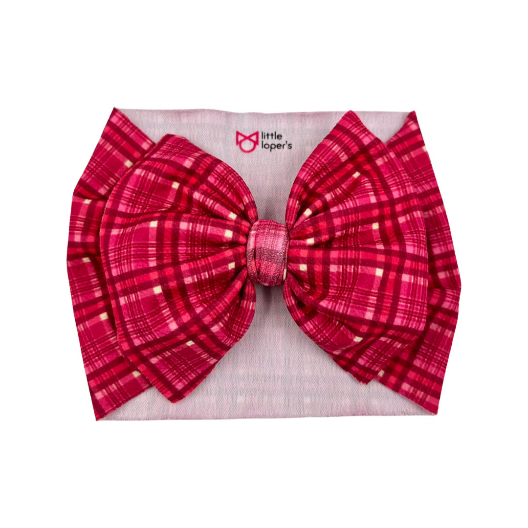 Pinky Plaid Headwrap