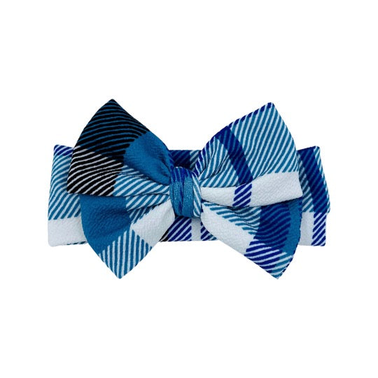 Blue Winter Plaid Headwrap