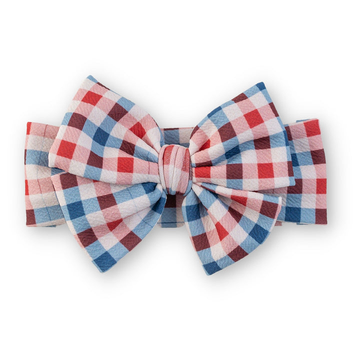 Red White Blue Gingham Headwrap