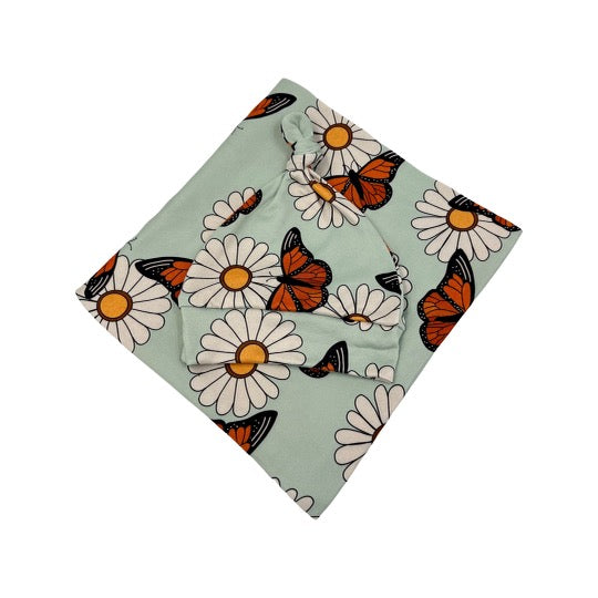 Monarch Floral Swaddle Blanket Set