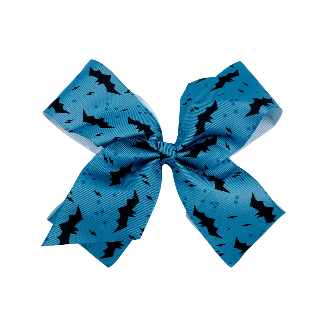 HALLOWEEN CLIP RIBBON BOWS 4 INCH