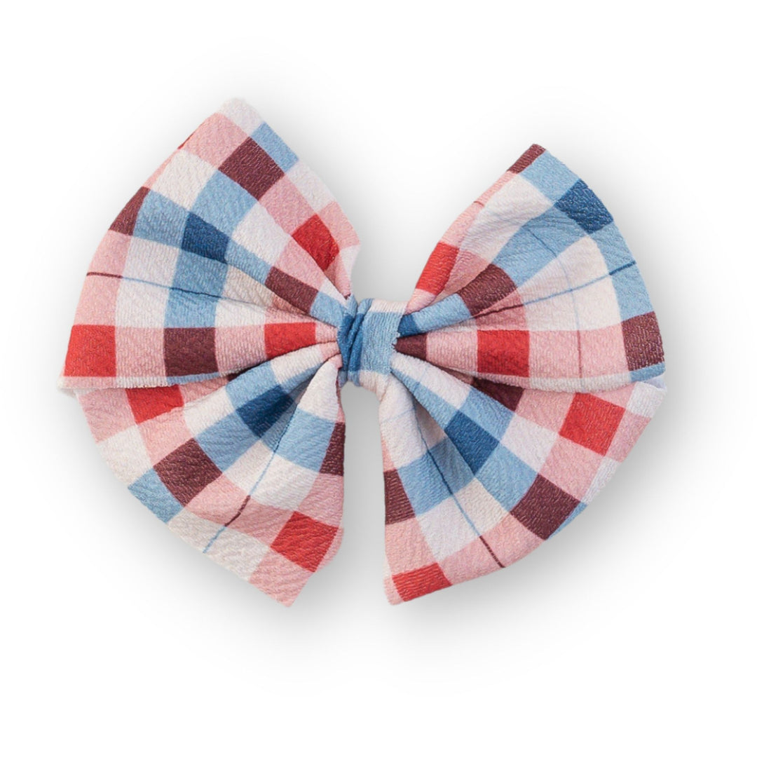 Red White Blue Gingham Butterfly and Dainty