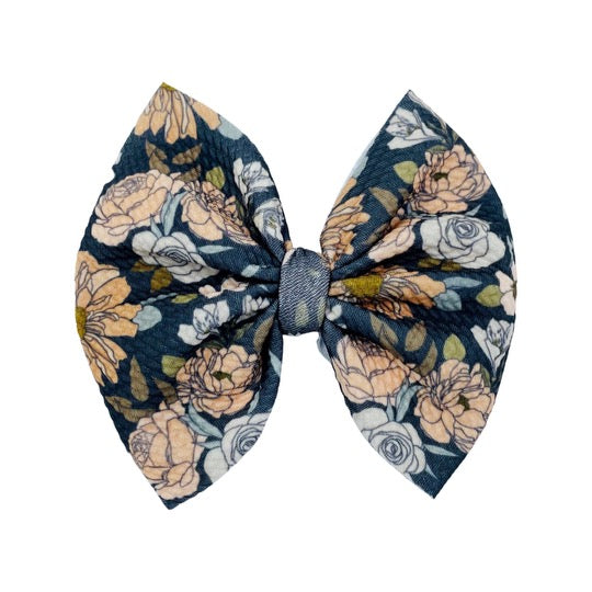 Charcoal Fairy Blooms Bow