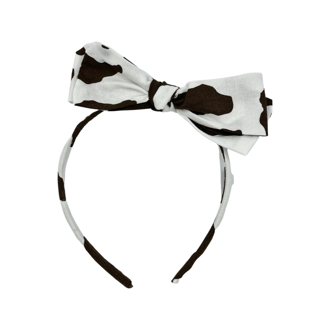 Swanky Headband - Brown Cow Print