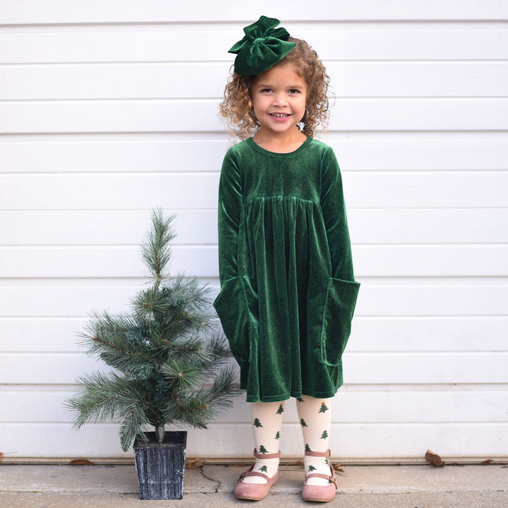 Sparkling Green Velvet Bucket Dress