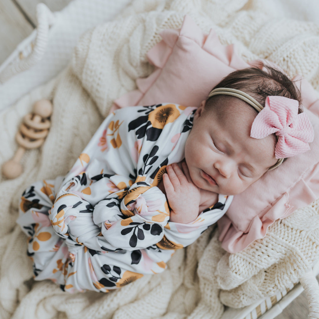 70s Floral Swaddle Blanket Set