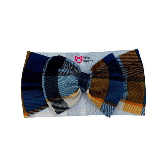 Blue Plaid Headwrap