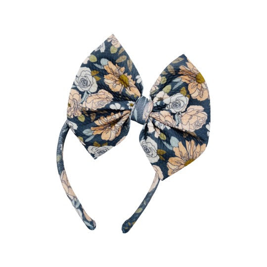 Charcoal Fairy Blooms Bow