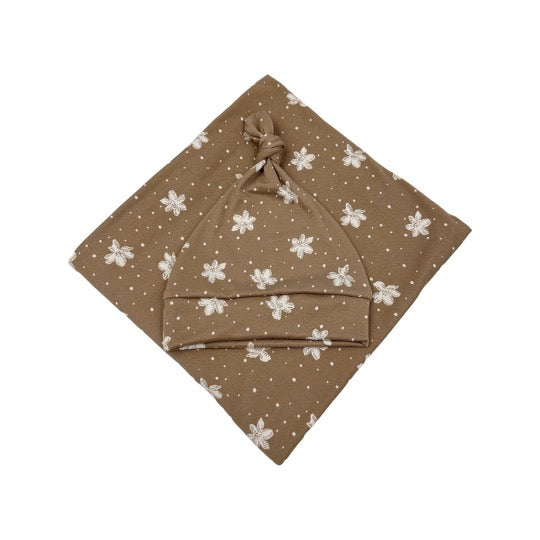 Mocha Floral Swaddle Blanket Set