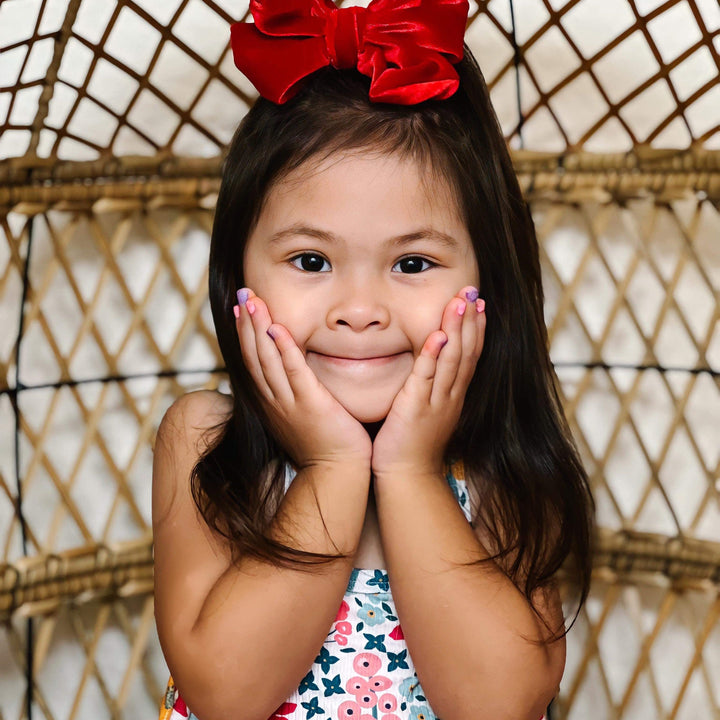 Velvet Fancy Butterfly Bow - Burgundy