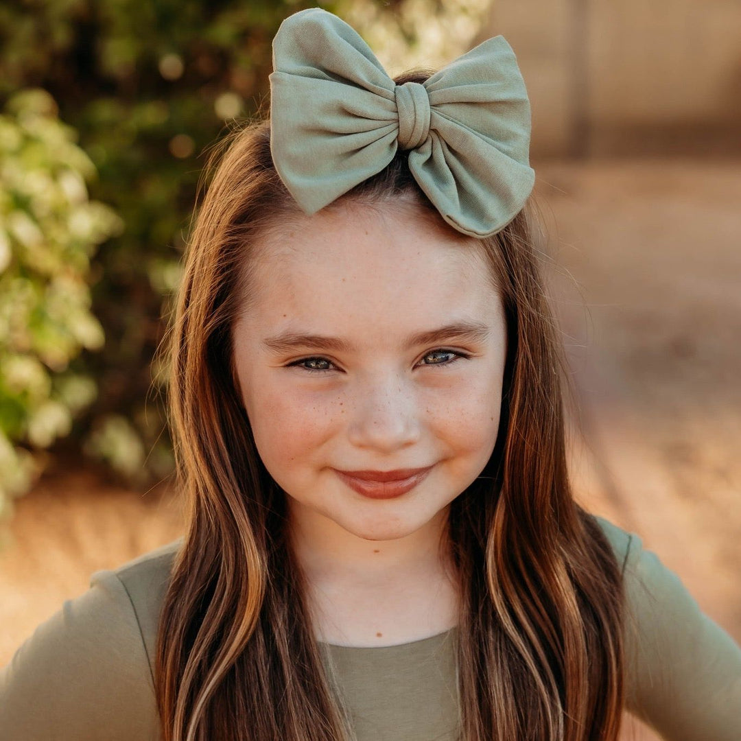 Fancy Butterfly Bow - Organic Knit Olive Green