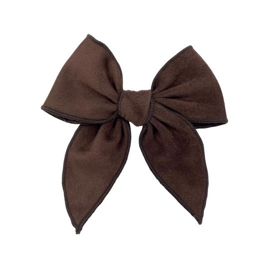 Swanky Bow - Chocolate Suede