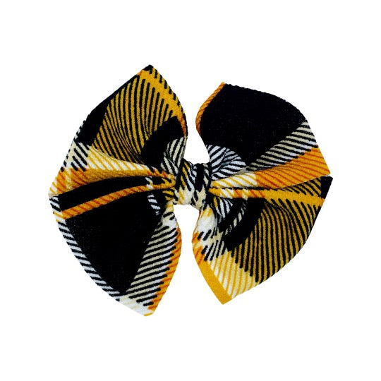 Mustard Plaid Butterfly and Dainty