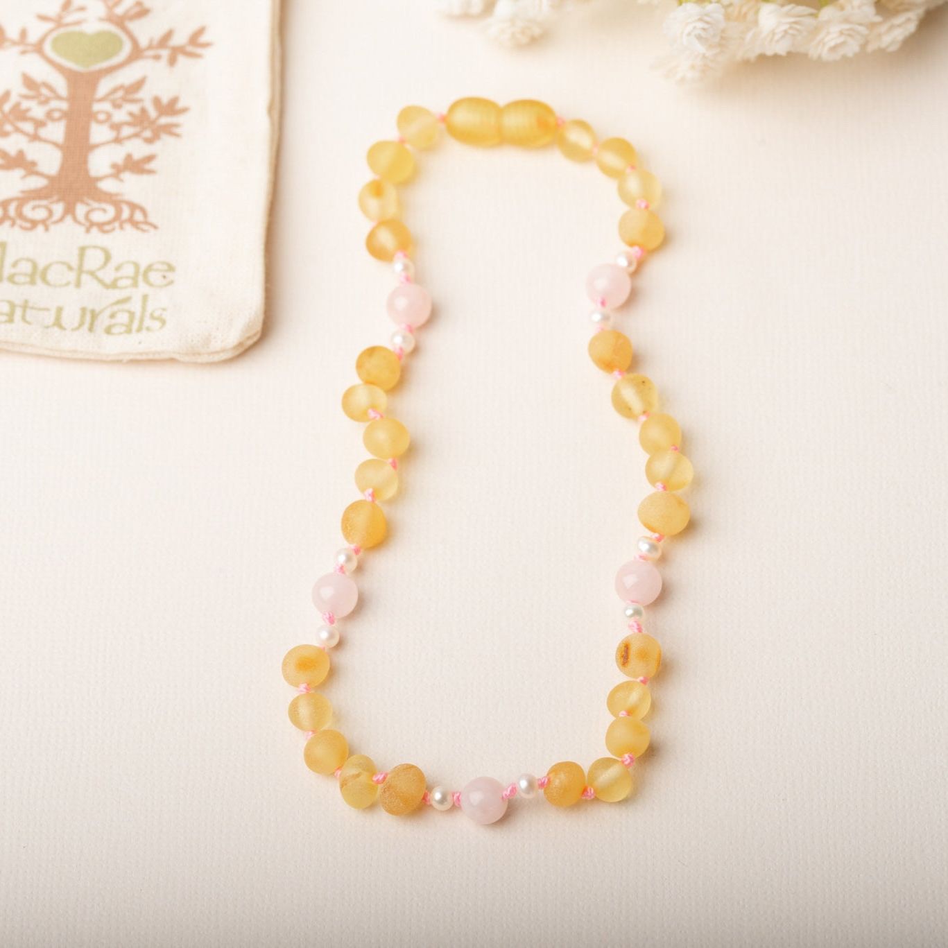 Baltic Amber Teething & Pain Jewelry in 'Elise'
