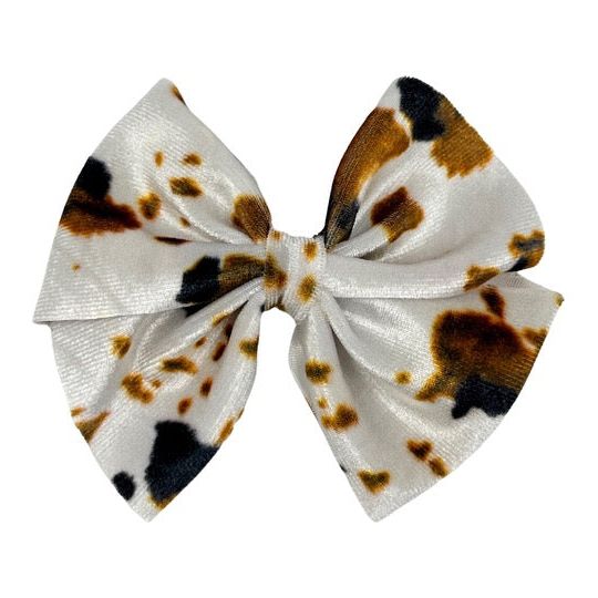 Brown Velvet Cow Print Butterfly and Dainty