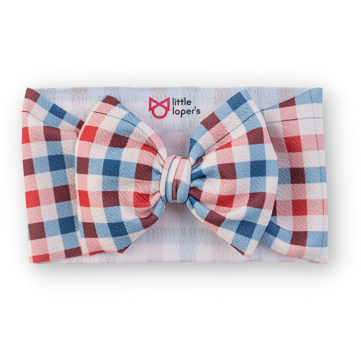 Red White Blue Gingham Headwrap