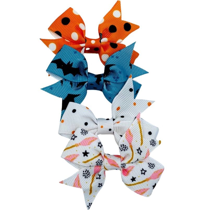 NUDE NYLON HALLOWEEN RIBBON BOWS 2 INCH