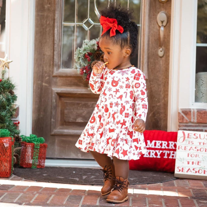 Christmas Ribbed Twirl Dress