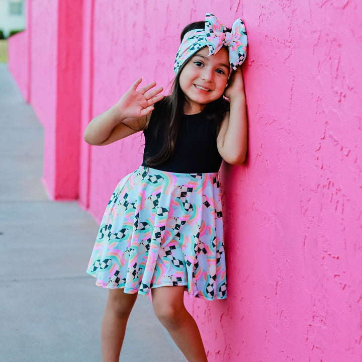 Racing Rainbows Twirl Dress