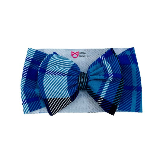 Blue Winter Plaid Headwrap