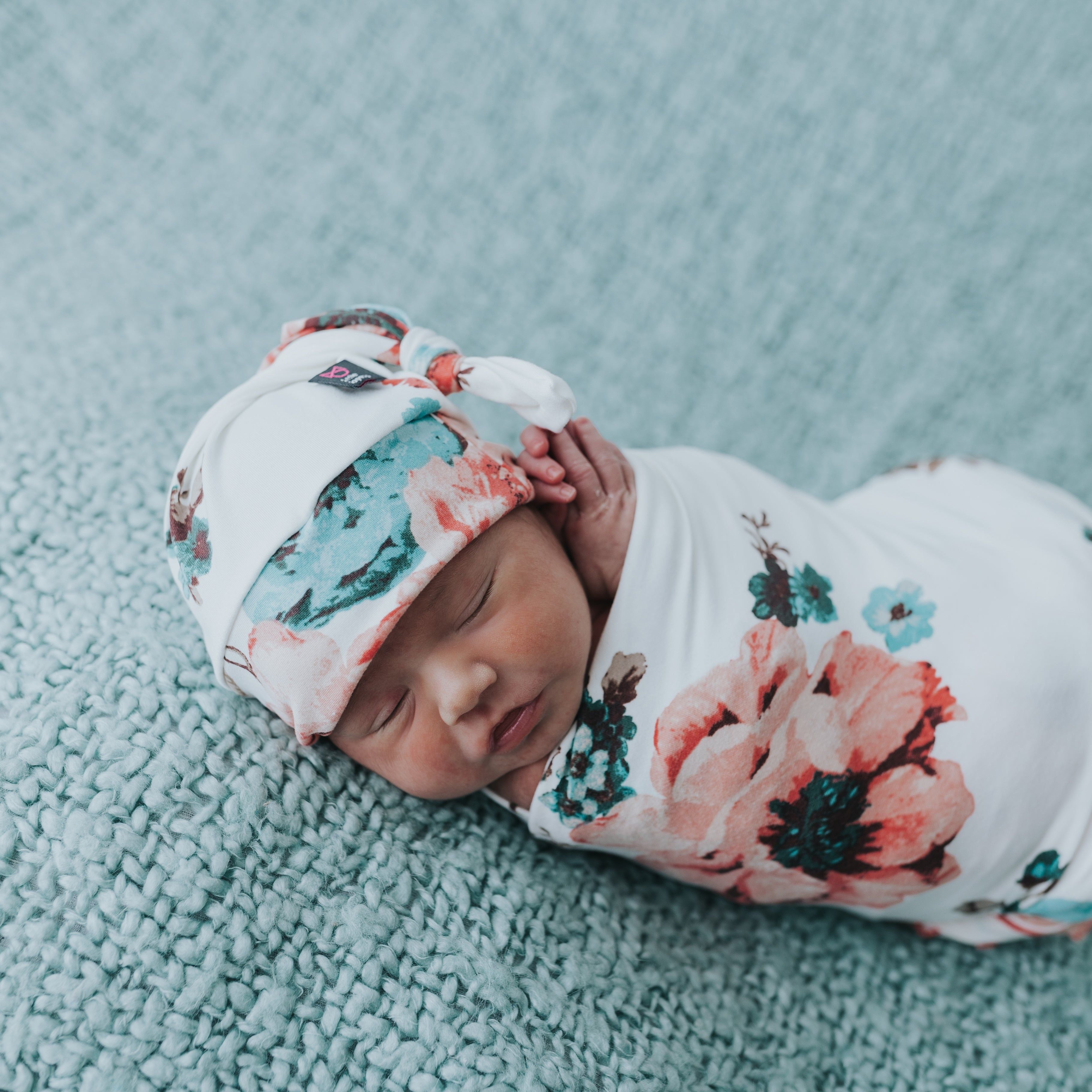 Ivory Floral Swaddle Blanket Set
