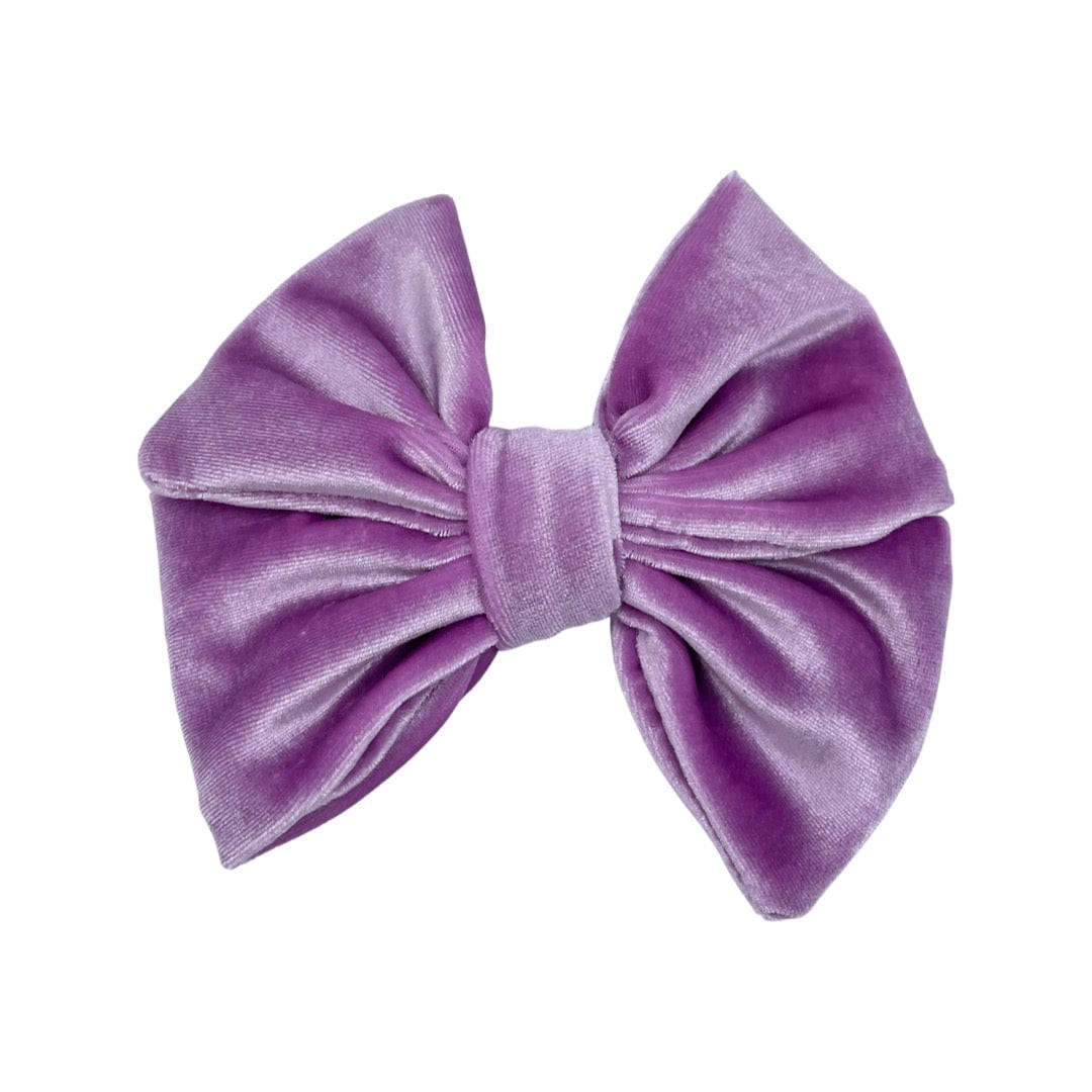 Velvet Fancy Butterfly Bow - Lavender
