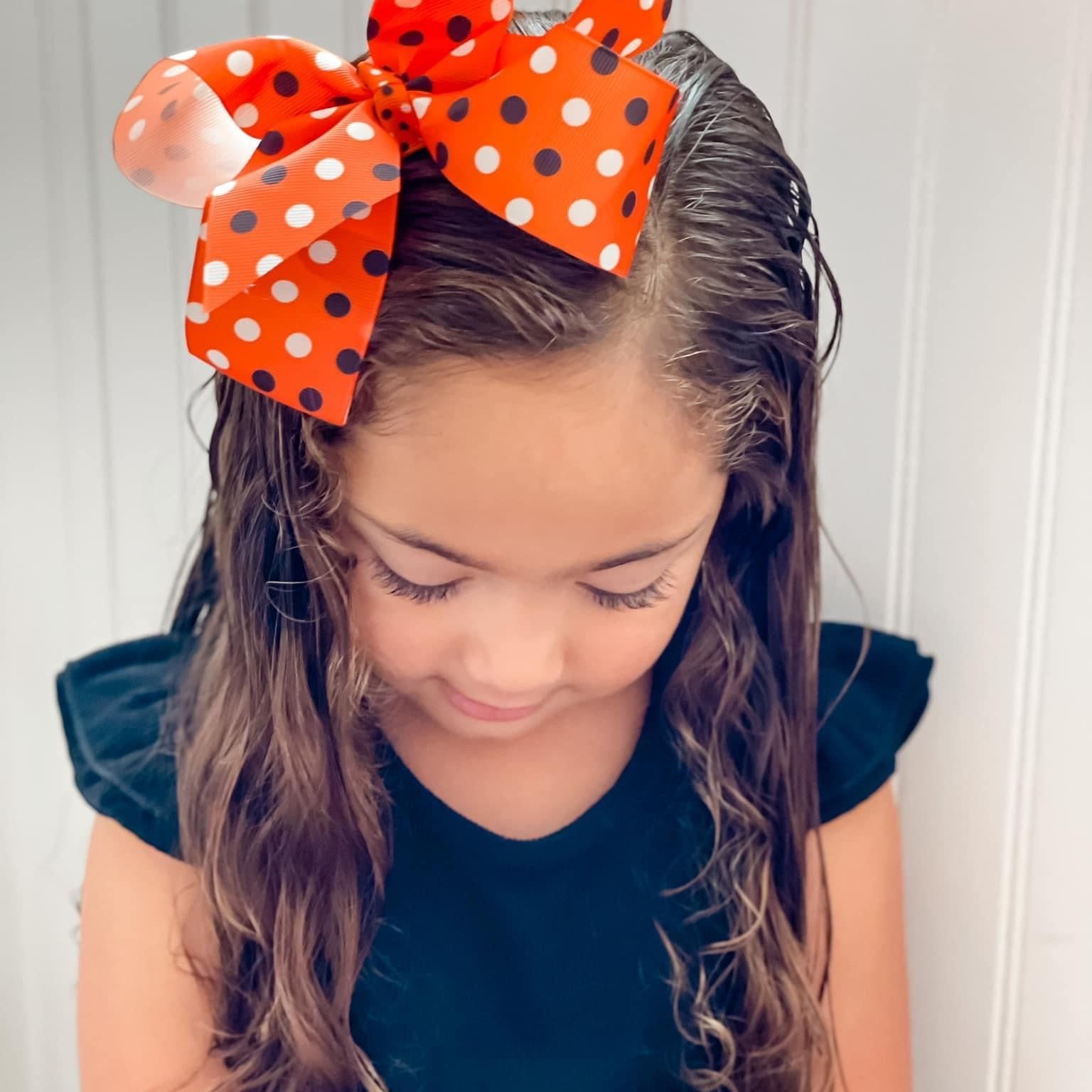 HALLOWEEN CLIP RIBBON BOWS 6 INCH