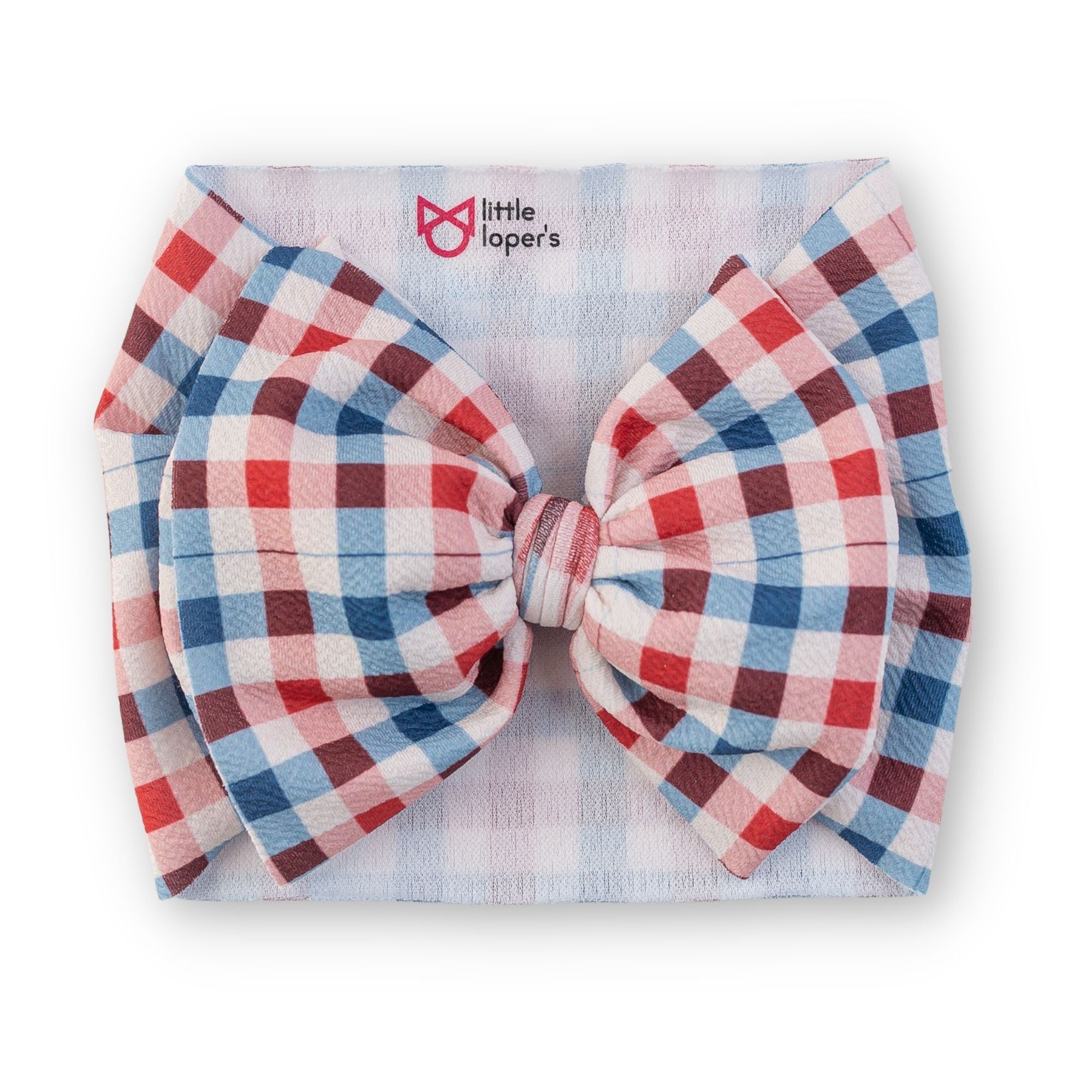 Red White Blue Gingham Headwrap