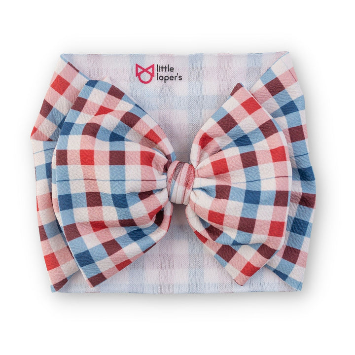 Red White Blue Gingham Headwrap