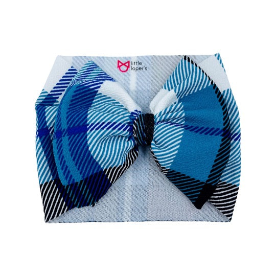 Blue Winter Plaid Headwrap