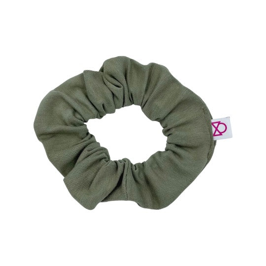 Organic Knit Olive Green Scrunchie