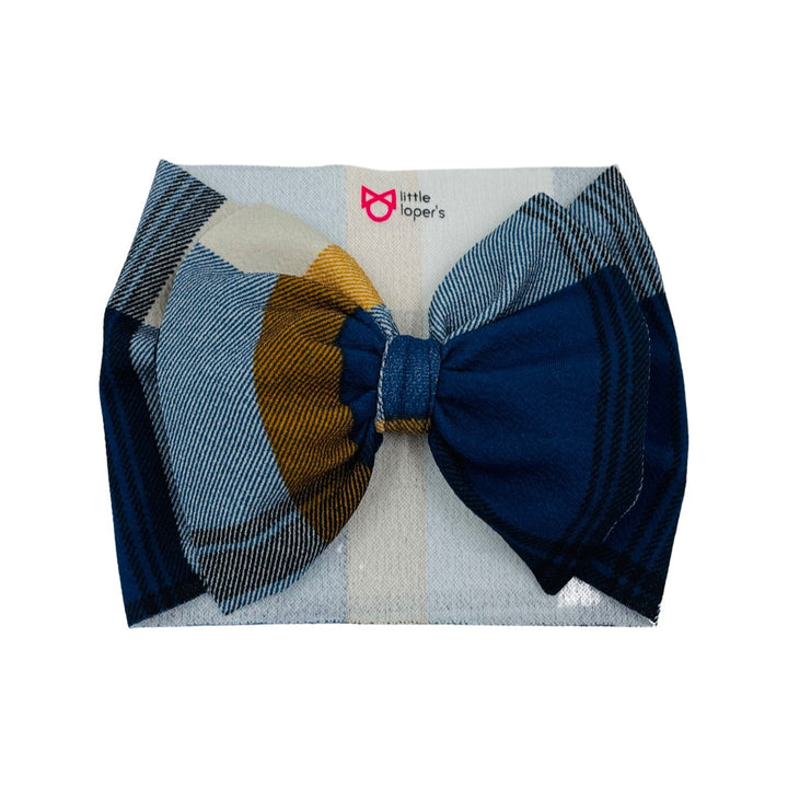 Blue Plaid Headwrap
