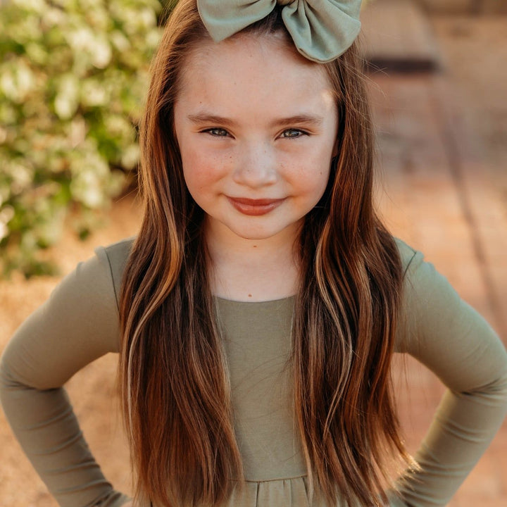 Fancy Butterfly Bow - Organic Knit Olive Green