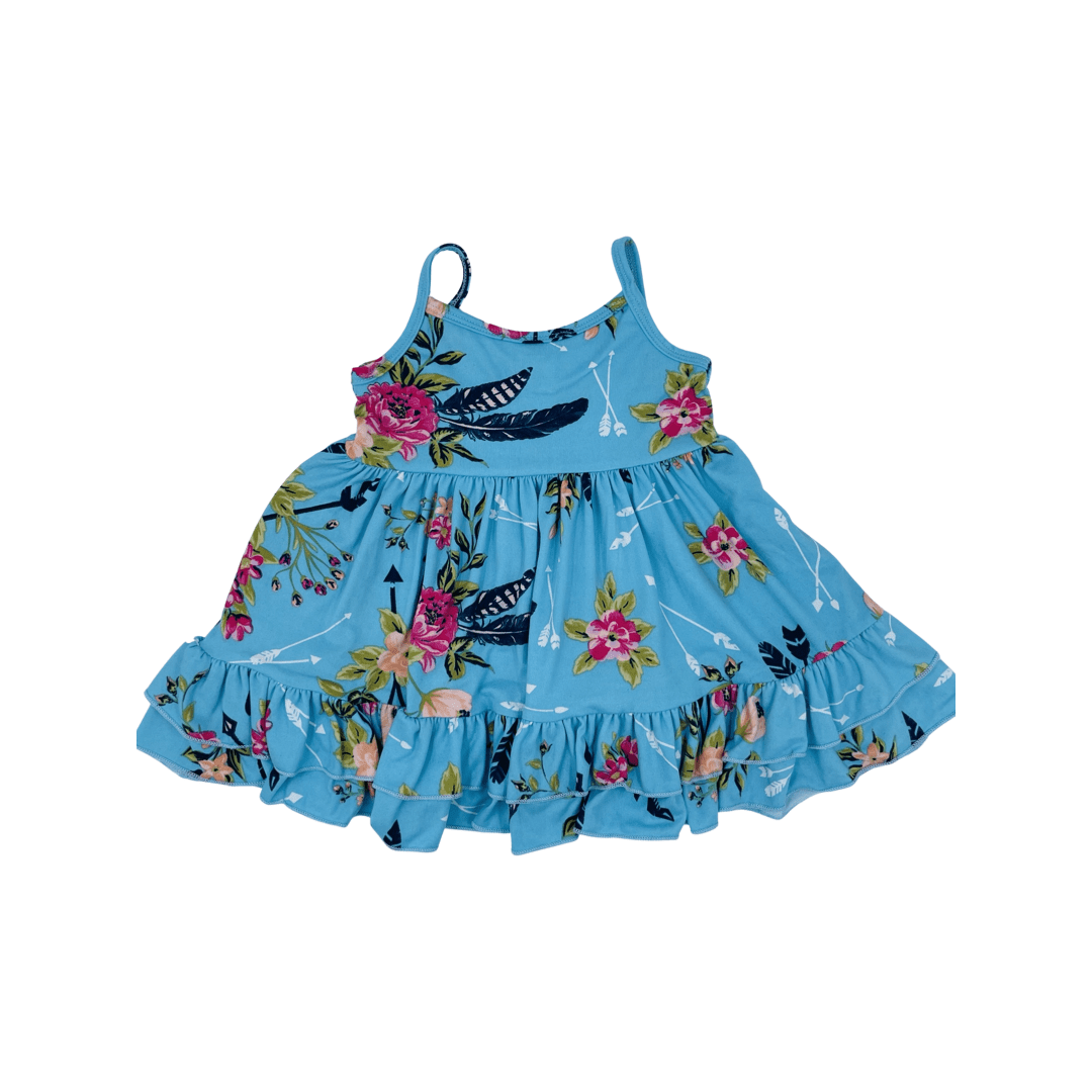 Caribbean Blue Floral Dress