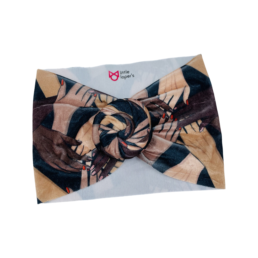 Womens Print Velvet Toddler Knots