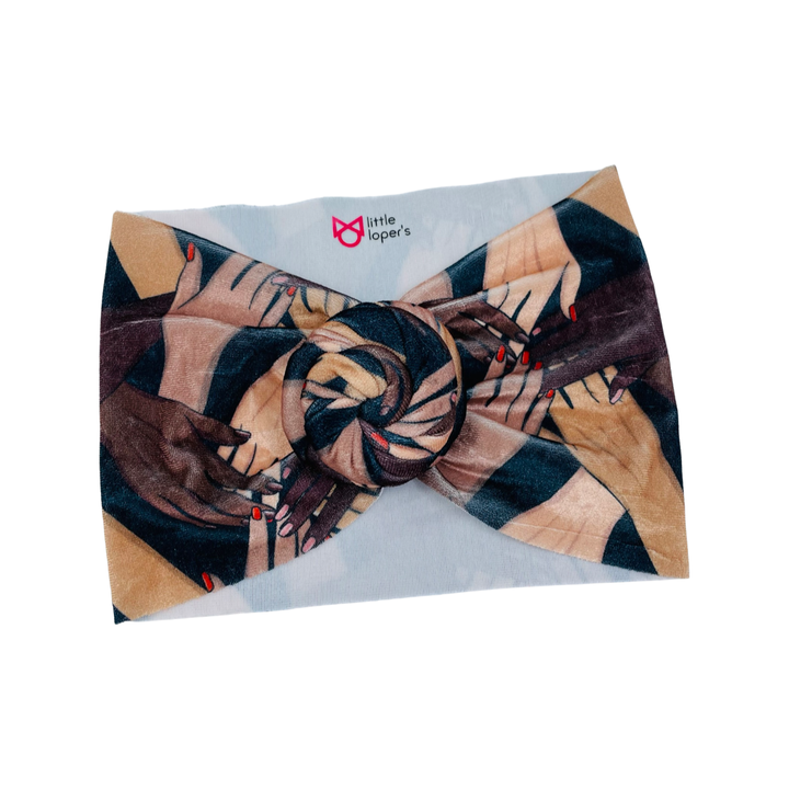 Womens Print Velvet Toddler Knots