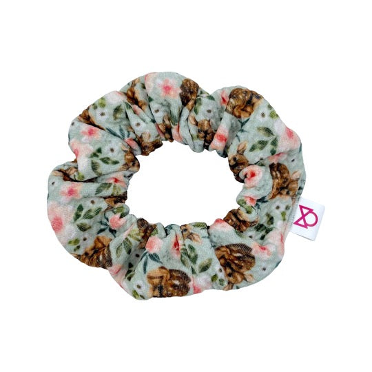 Fawn Floral Scrunchie