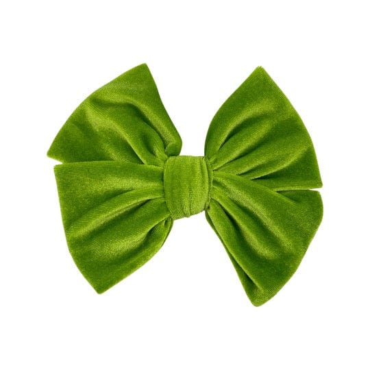 Velvet Fancy Butterfly Bow - Moss