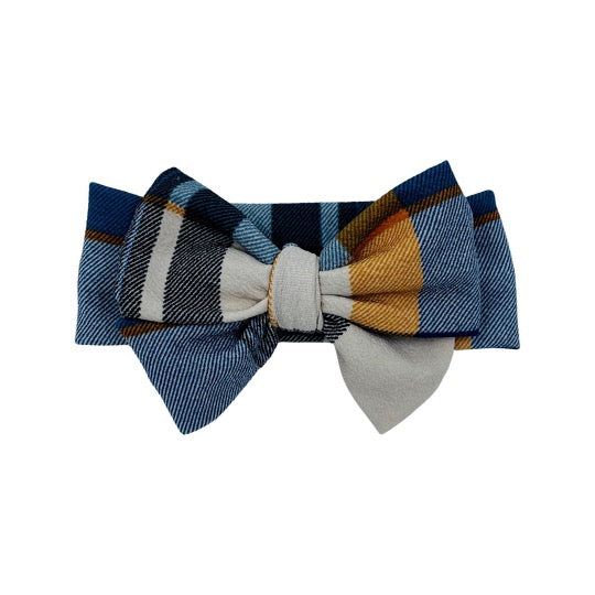 Blue Plaid Headwrap