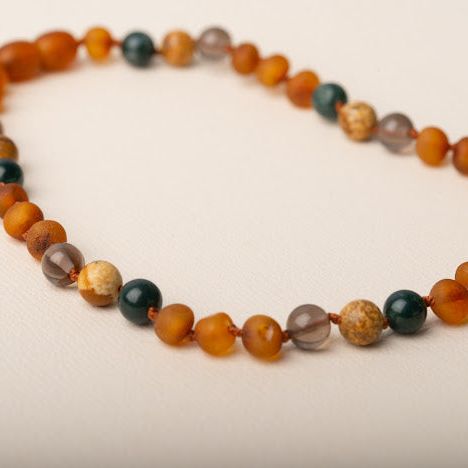 Baltic Amber Teething & Pain Jewelry in 'River'