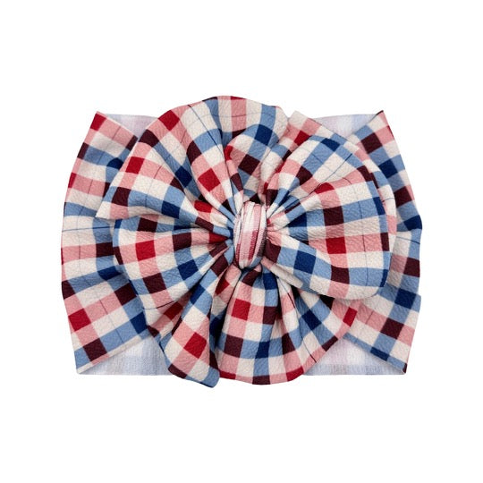 Red White Blue Gingham Headwrap