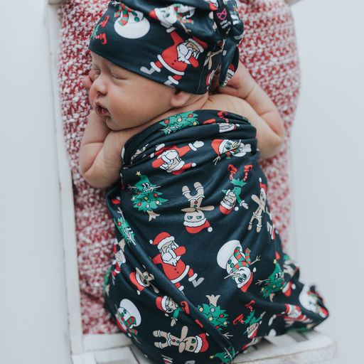 Dabbin’ Santa Swaddle Blanket Set