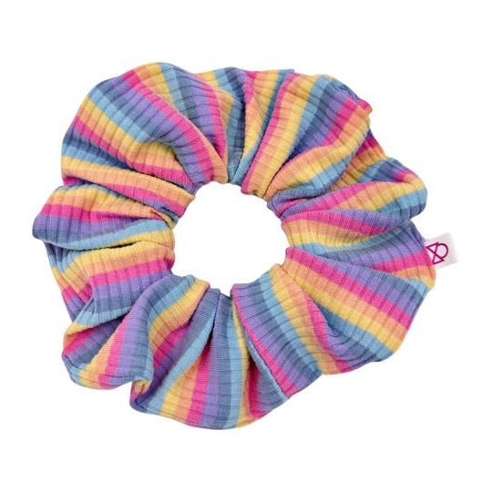 Rainbow Ribbed Stripes Scrunchie
