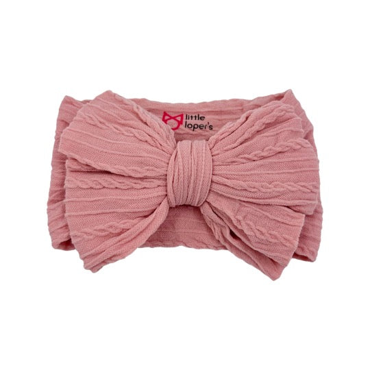 Butterfly Cable Knit Newborn Deluxe Bow Set