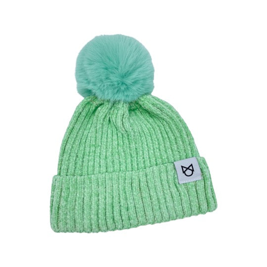 Chenille Pom Pom Beanie