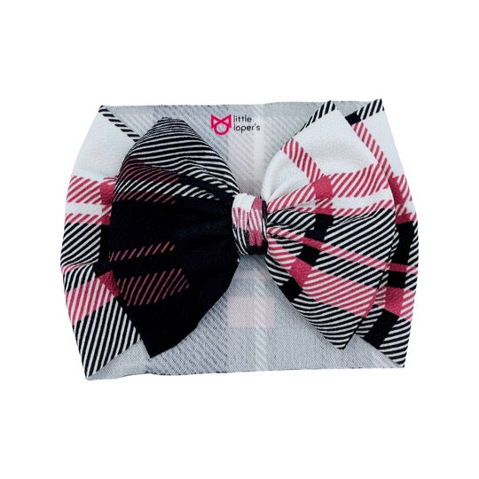 Pink Winter Plaid Headwrap