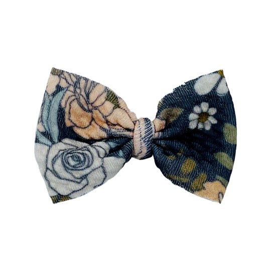 Charcoal Fairy Blooms Bow